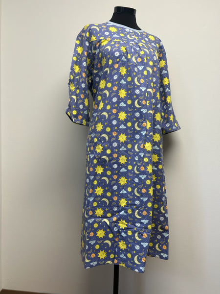 Ladies Adaptive Nightgown, Crew Neck, 2 Buttons