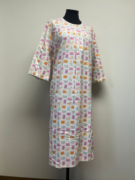 Ladies Adaptive Nightgown, Crew Neck, 2 Buttons